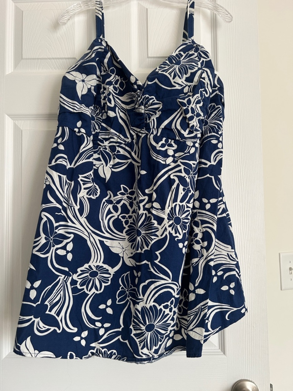 Navy Blue & White Floral Tunic